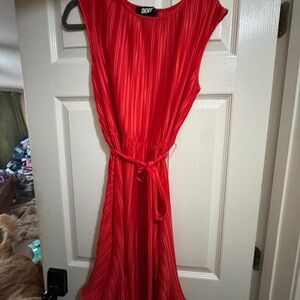 DKNY Vibrant Red Midi Dress